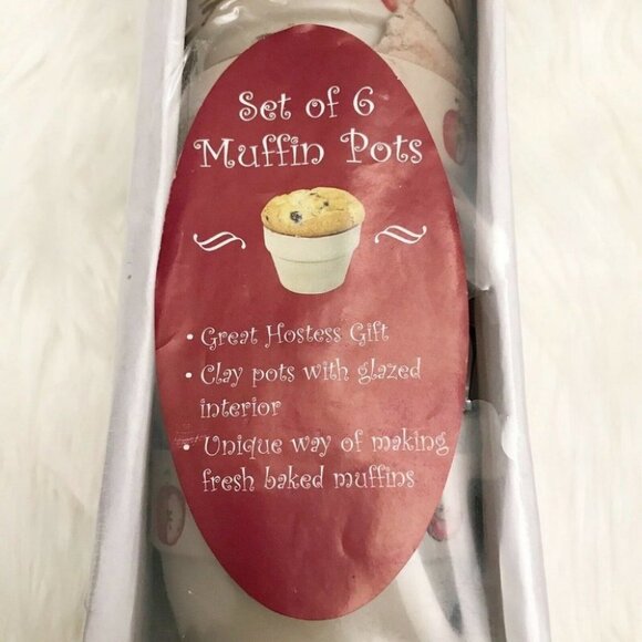 Christmas Tree Shops Vintage Stoneware Baking Cups (6) Pots Muffins Ramekins New - Picture 4 of 11